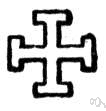 Jerusalem cross - a cross with equal arms, each terminating in a small crossbar