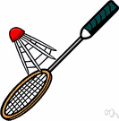 badminton racquet - a light long-handled racket used by badminton players