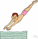 plunge - a brief swim in water