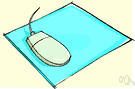 mouse mat - a small portable pad that provides traction for the ball of a computer mouse
