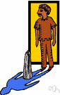 doorway - the entrance (the space in a wall) through which you enter or leave a room or building