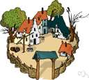 hamlet - a settlement smaller than a town