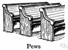 church bench - long bench with backs