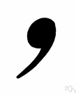 comma - a punctuation mark (,) used to indicate the separation of elements within the grammatical structure of a sentence