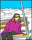 chairlift - a ski lift on which riders (skiers or sightseers) are seated and carried up or down a mountainside