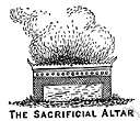 altar - a raised structure on which gifts or sacrifices to a god are made