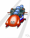 bobsledding - riding on a bobsled