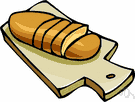 Breadboard - a wooden or plastic board on which dough is kneaded or bread is sliced