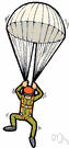 jump - descent with a parachute
