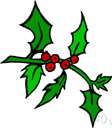 holly - any tree or shrub of the genus Ilex having red berries and shiny evergreen leaves with prickly edges