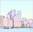cityscape - a viewpoint toward a city or other heavily populated area