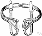 suspensory bandage - a bandage of elastic fabric applied to uplift a dependant part (as the scrotum or a pendulous breast)