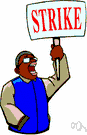 picket line - a line of people acting as pickets