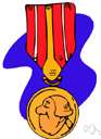 medallion - an award for winning a championship or commemorating some other event