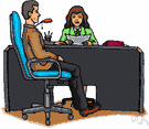 job interview - an interview to determine whether an applicant is suitable for a position of employment