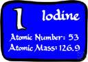 iodine - a nonmetallic element belonging to the halogens