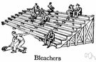 bleachers - an outdoor grandstand without a roof
