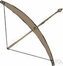 longbow - a powerful wooden bow drawn by hand