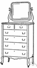 commode - a tall elegant chest of drawers