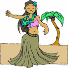Hawaiian dancing - a Polynesian rain dance performed by a woman
