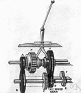 low - the lowest forward gear ratio in the gear box of a motor vehicle