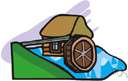 millpond - a pond formed by damming a stream to provide a head of water to turn a mill wheel